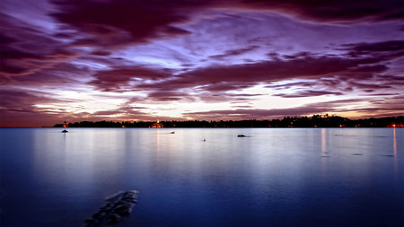 Beautiful Scenery - purple, ocean, blue, sky, light, sunset, nature, skies, sunrise