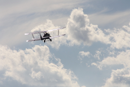 high in clouds - sky, airplane, antique, clouds