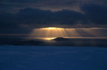 Rays light - nature, rays, sunset, blue