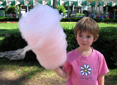 Sweet Treat - cotton candy, little  boy, sweet, pink