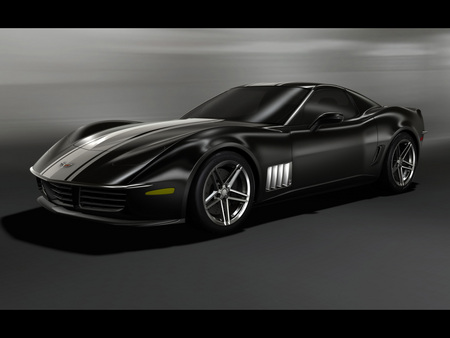 C3R Retro Corvette Stingray - c3r, black, stingray, 2009