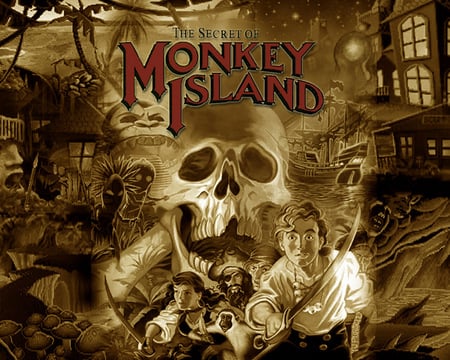 Monkey Island - skull, monkey island, fantasy, game