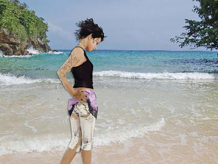 Miss you so - beach, girl, lonely, sad, sea, tattoos