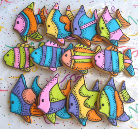 Cookies - fish, tropical, colorful, art