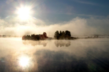 Autumn morning - foggy, morning, sunrise, autumn