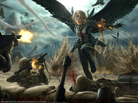 MAREK OVEN - angel, warrior, guardian, marek oven, fantasy, devian, cg