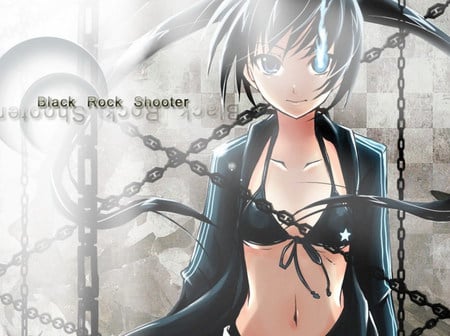 Black Rock Shooter - anime, black, girl, blue