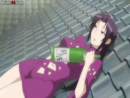 sleeping and drinking saki - women, girls, sexy, anime, other