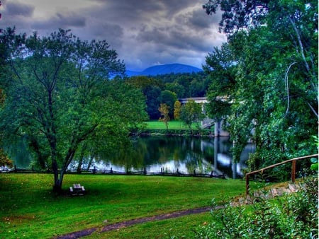 byrd-bridge - nature, river, green, bridge, byrd