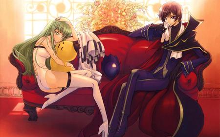 The Perfect Couple - love, cc, couple, geass, lamperouge, code, lelouch, red, anime, cute