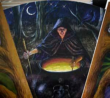 Samhain Eve Magic~ - witch, all hallows eve, dark forrest, cauldron, samhain