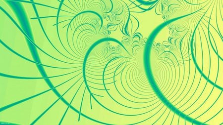 Green wallpaper - abstract, spiral, green, art