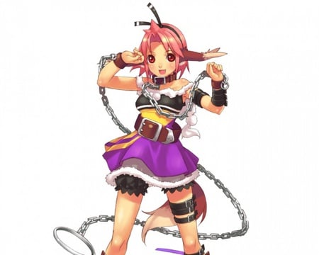 Girl with Chain - child, cute, chain, hot, anime, anime girl, girl, kid, white, warrior, sexy, female