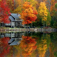 Lake house autumn