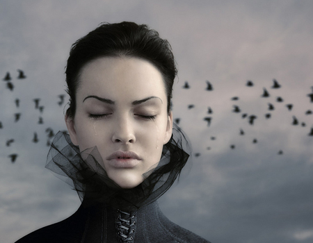 Dreams - woman, dreams, fantasy, birds