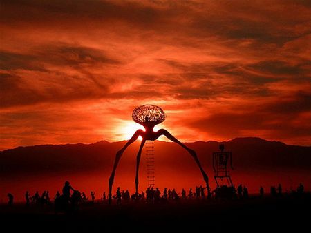 Burning Man - burning man, abstract, sunset, photography, festival