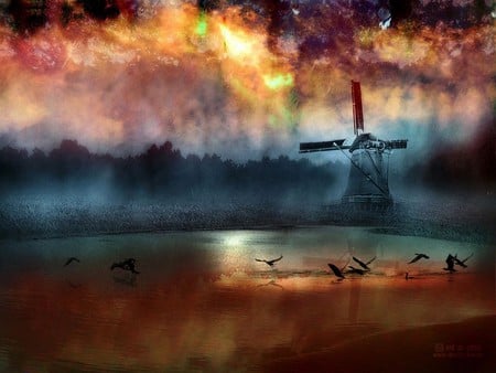 Colorful World - abstract, 3d, colorful, windmill, color, world, cg