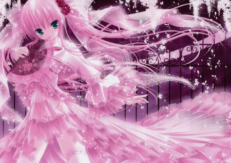 Pink Angel - goddess, anime, pink, angel