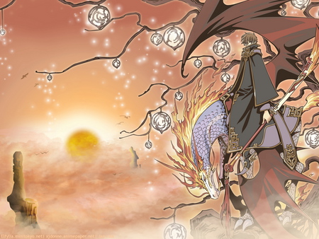 tsubasa reservior chronicle - beautiful, sun, dragon, syaoran, world