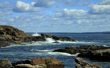 the sea - oceans, water, rock, sea, sky