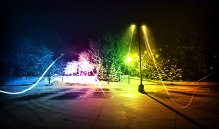 Colorful Park (1/2) - night, colorful, park, lights