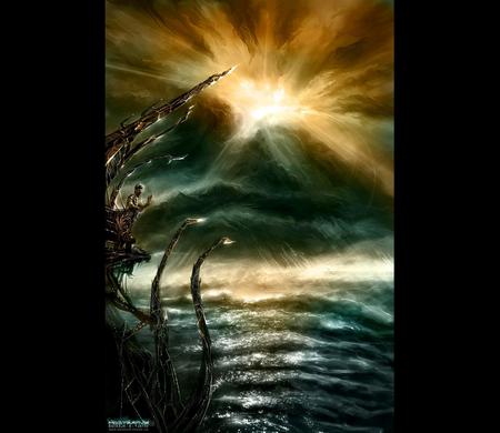 Zarnitza - fantasy, spirit, digital art, hd, sea, 3d, ocean, light