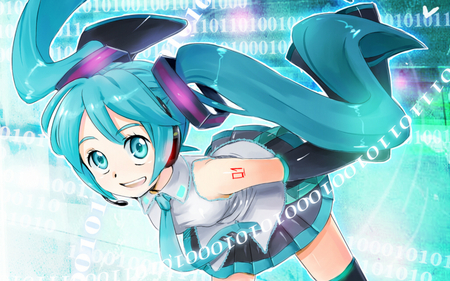 Hey Miku! :) - anime, vocaloid, miku, blue hair