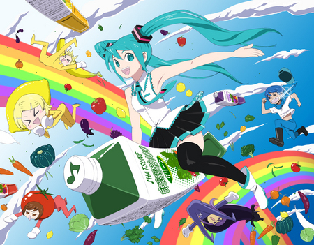 POPIPO - anime, vocaloid, miku, blue hair