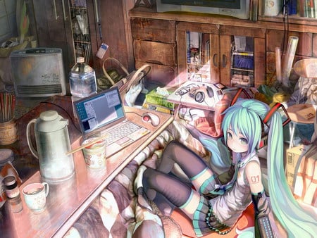 Hatsune Miku - hatsune, girl, vocaloid, music, anime, miku