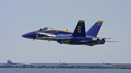 Blue Angel 6 - f18, fighter, jet, military, displayteam, hornet, blue, angel