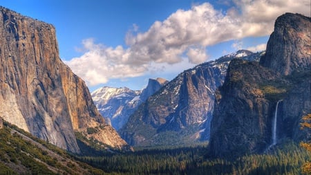 Tall Tall Mountains - clouds, mountains, rocks, sky