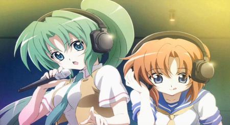 Higurashi music - rena, mion, headphones, higurashi