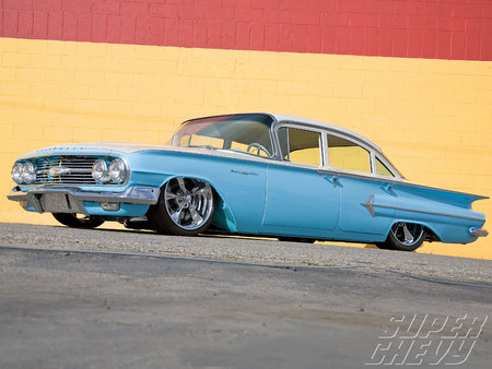 Blue Bel Air - 1960, bel air, custom, gm