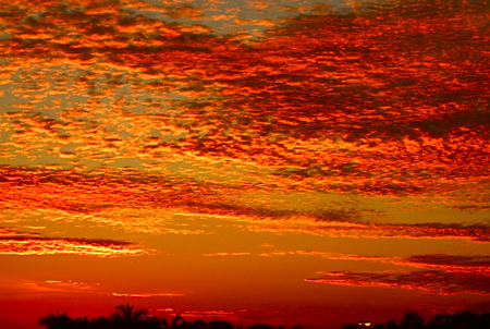 Sunset - clouds, sunset, red, sky