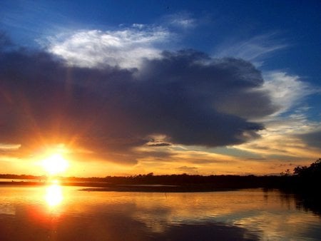 Caquet� Colombia - cloud, river, sunset, colombia