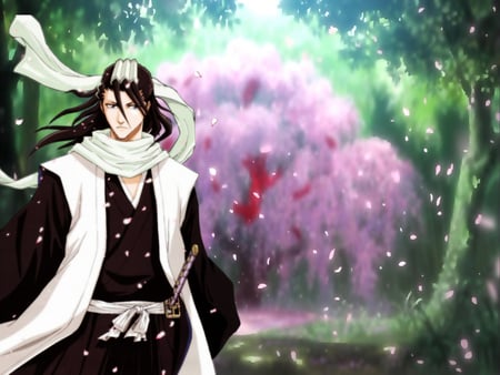 Byakuya Kuchiki - anime, byakuya kuchiki, sakura, bleach