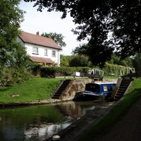 Locking through on the Grand Union Canal