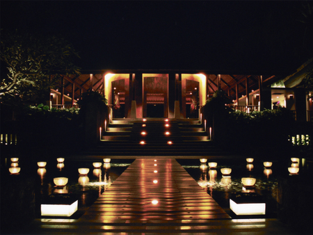 Lobby at Night - bali, night, lobby, tropical, summer, ubud, exotic, holiday, indonesia, resort