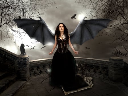 Vampire Angel - vampire, fantasy, angel, dark