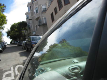 downtown san fran - streets, hill, car, road, houses