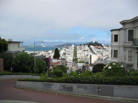 a view from lombard street - street, lombard, california, san fransisco, road