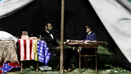 Abe Lincoln full color Antietam 1862 - widescreen, lincoln, 1862, antietam