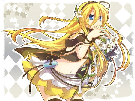 Lily - vocaloid, anime, yellow, lily, wallpaper