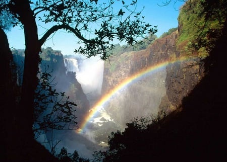 Rainbow - victoria falls, water, rainbow, photography