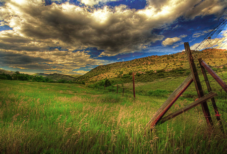 Landscape - sky, landscape, clouds, grass