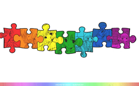 Chii's Rainbow Puzzle - chii, persacom, chobits, chi