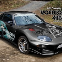 Mitsubishi FTO with Hatsune Miku custom paint