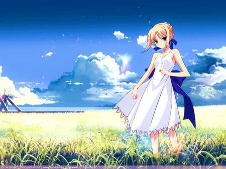 Saber - dress, saber, anime, fate stay night