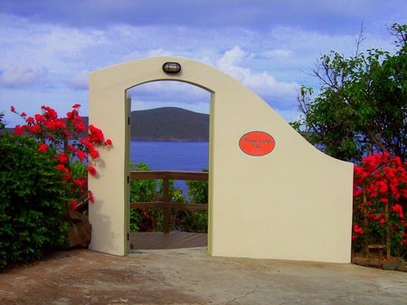 Entrance View - entrance, ocean, view, flowers