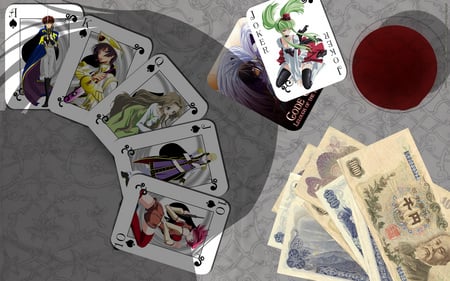 Royal flush - code, cards, geass, suzake, cc, lelouch, kallen